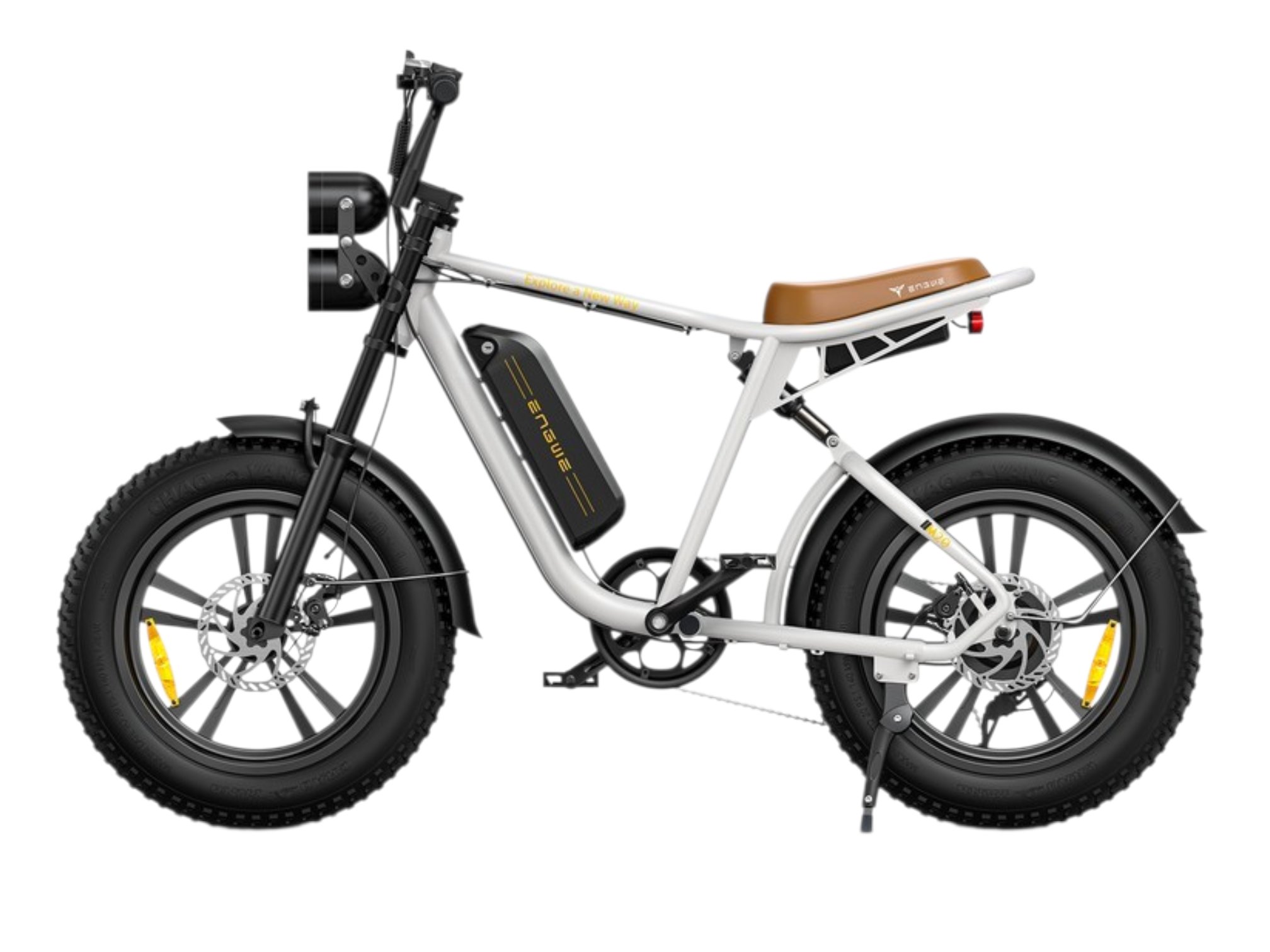 Engwe M20 — balts elektriskais fatbike ar vienu akumulatoru