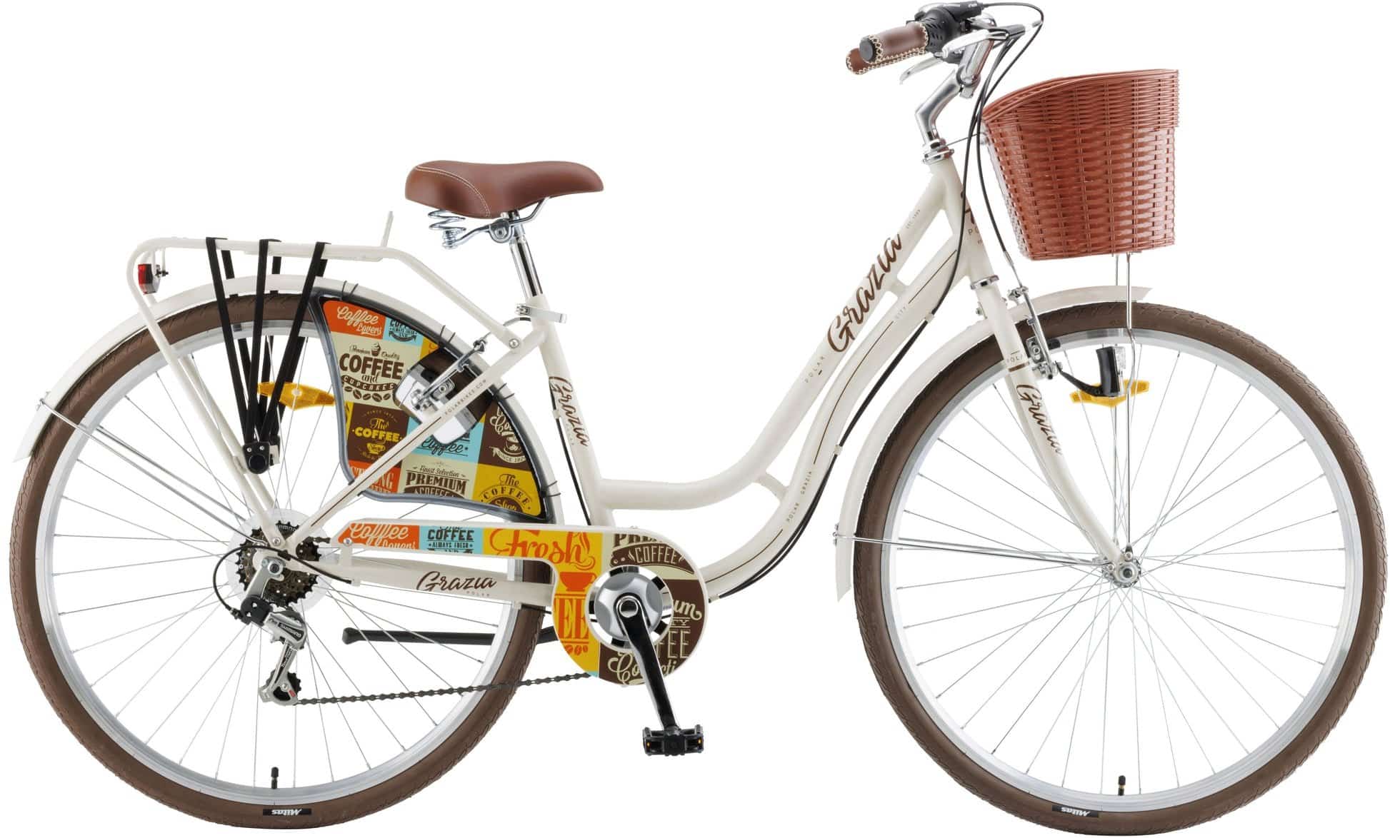 Polar Grazia Beige 28 — pilsētas velosipēds ar grozu