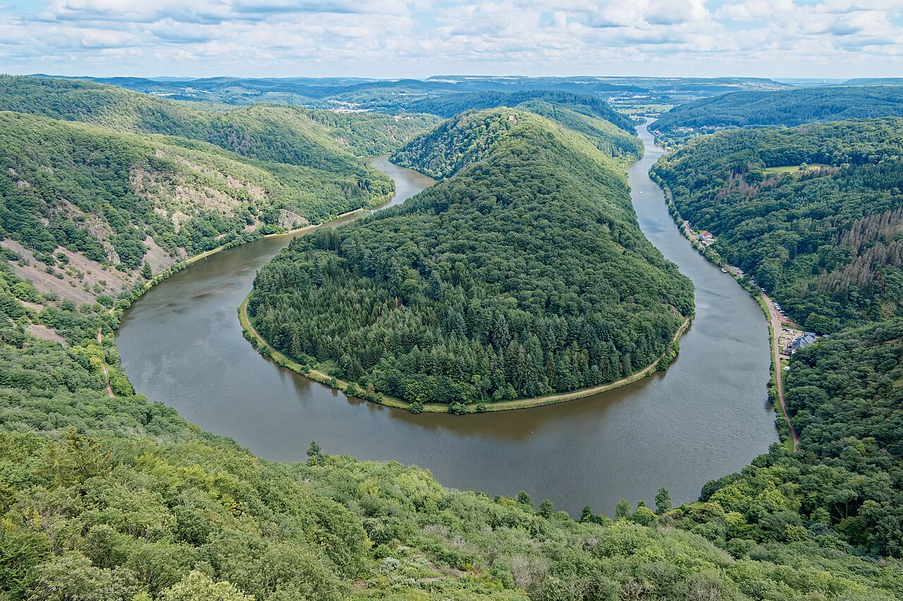 The Saarschleife river bend in July 2021.