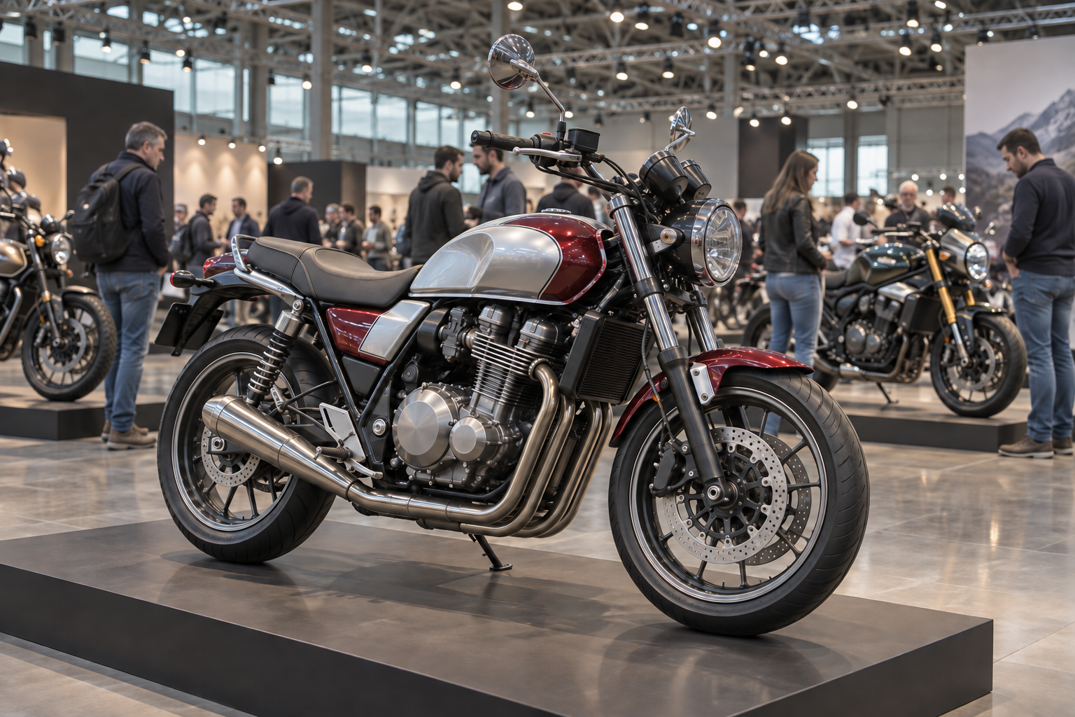 Illustrative view of a motorcycle exhibition