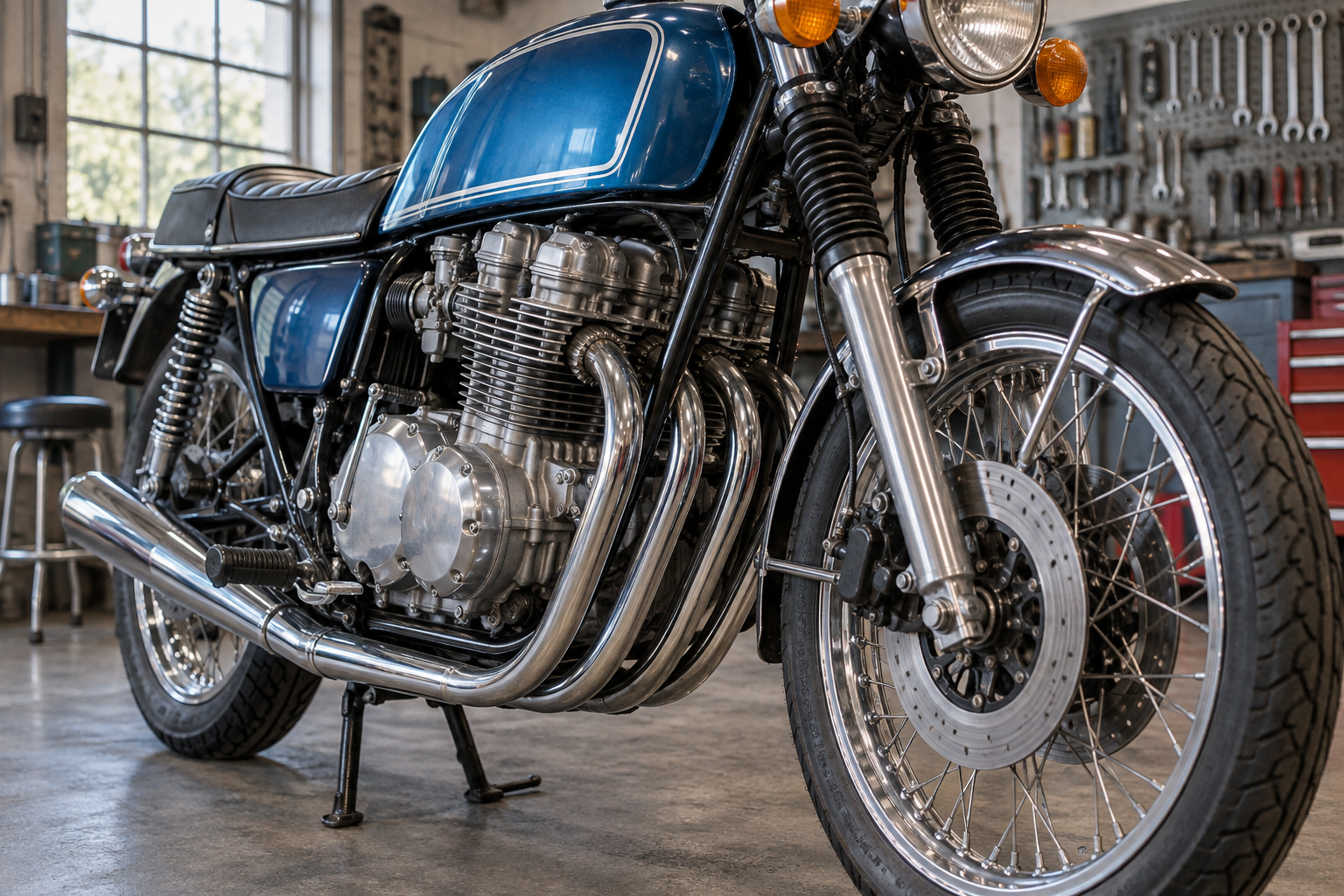 Classic four-cylinder motorcycle illustration; no specific Honda CB750 model is depicted.