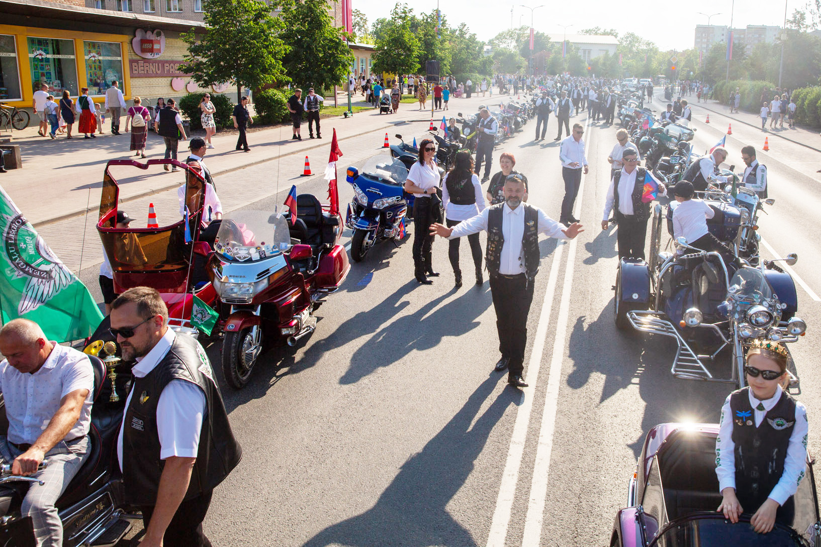 Motorcyclists in the publicity photograph accompanying Jelgava municipality's event announcement