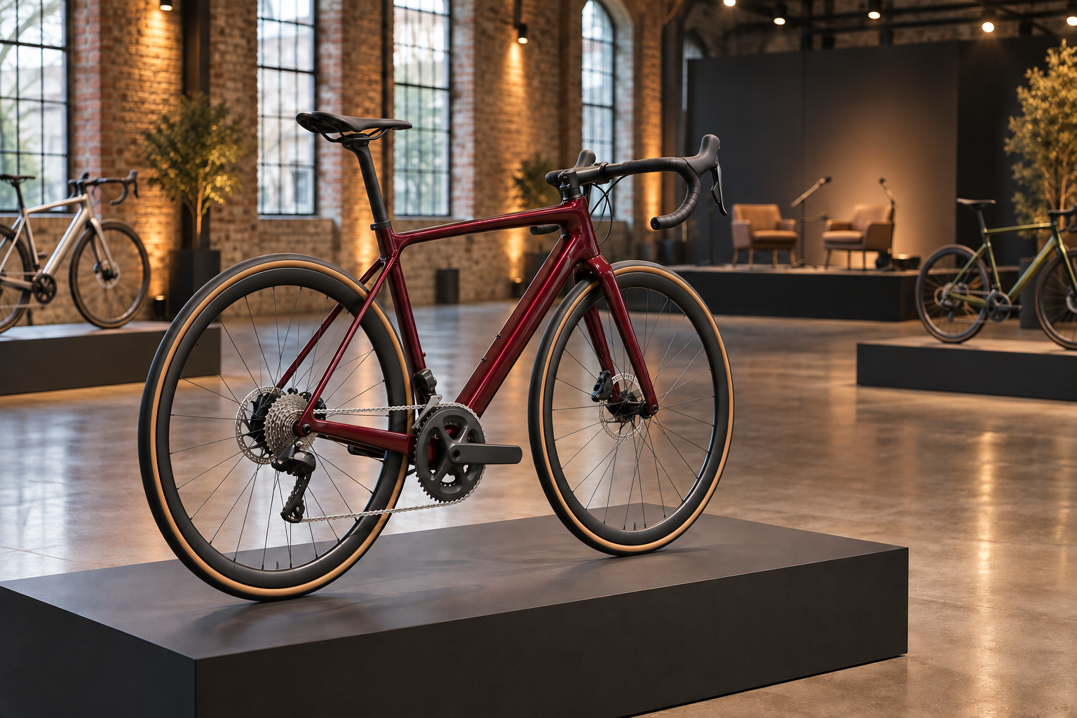 Illustrative scene of a bicycle exhibition